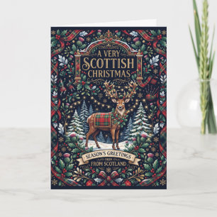 Een vrolijke Schotse kerst-tartan kaart