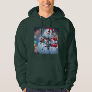 Een vrolijke sneeuwpopviering hoodie