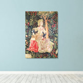 Een vrouw draaien canvas afdruk (Insitu (Houten vloer))