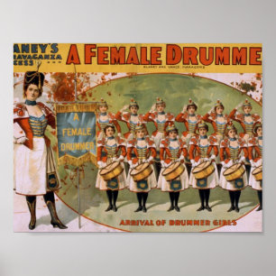 Een Vrouw Drummer, 'Aankomst van drummer Girls' Poster