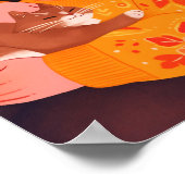 Een vrouw en haar kat poster (Hoek)