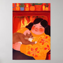 Een vrouw en haar kat