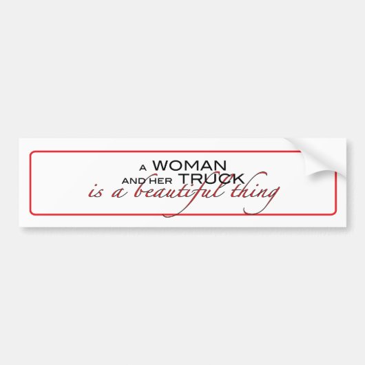 Een vrouw en haar vrachtwagen... Numbersticker. Bumpersticker (Voorkant)