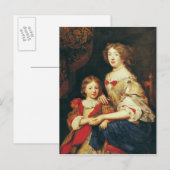 Een vrouw en haar zoon briefkaart (Voorkant / Achterkant)