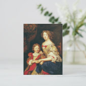 Een vrouw en haar zoon briefkaart (Staand voorkant)