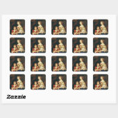 Een vrouw en haar zoon vierkante sticker (Vel)