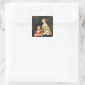 Een vrouw en haar zoon vierkante sticker (Tas)