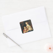 Een vrouw en haar zoon vierkante sticker (Envelop)