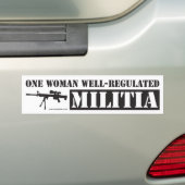 Eén vrouw goed gereguleerd militie bumpersticker (Op auto)