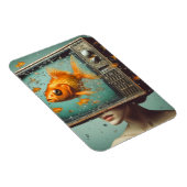 Een vrouw goldfish tv hoofd retro alle gelegenheid magneet (Rechterzijde)