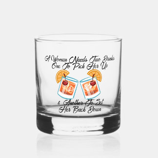 EEN VROUW HEEFT TWEE DRANKJES NODIG door Jeff Will Whisky Glas