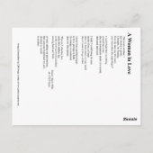 EEN VROUW IN HOOP BRIEFKAART (Achterkant)