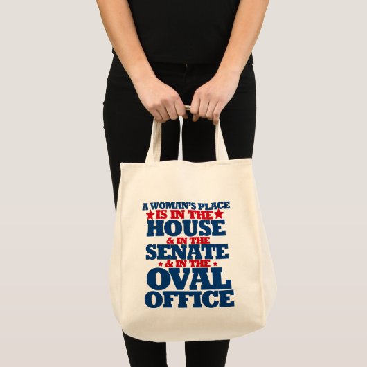 Een vrouw is thuis en de senaat tote bag (Voorkant (product))