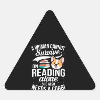 Een vrouw kan niet overleven bij het lezen van all driehoek sticker