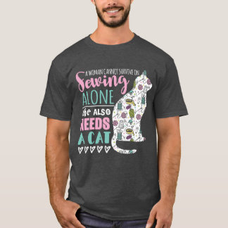 Een vrouw kan niet overleven bij het naaien alleen t-shirt