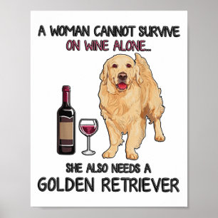 Een vrouw kan niet overleven op de wijn alleen met poster