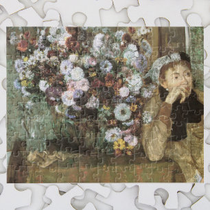 Een vrouw met chrysanten door Edgar Degas Legpuzzel