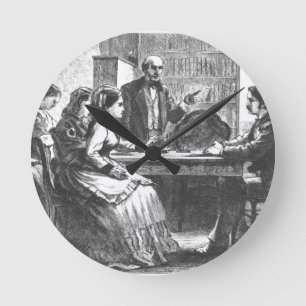 Een vrouw onderhandelt met een fabrieksleider, ass ronde klok