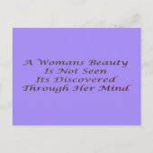 Een vrouw schoonheid bericht gedicht functie inspi briefkaart (Voorkant)