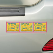 Eén vrouw, twee stemmen, een gesprekstarter bumpersticker (Op auto)