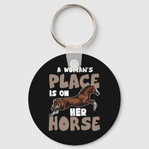 een vrouwelijk paard is een paardenruiter sleutelhanger