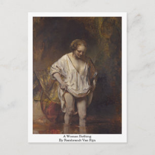 Een vrouwenbaden. Door Rembrandt Van Rijn Briefkaart