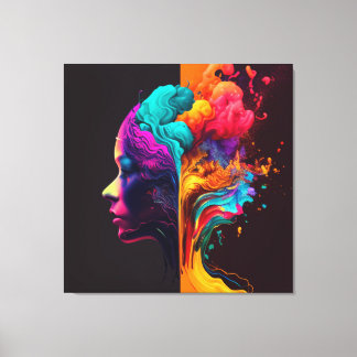 Een vrouwengeest in stromende bewegingen. canvas afdruk