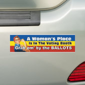 EEN VROUWENPLAATS BALLOOT BUMPERSTICKER (Op auto)