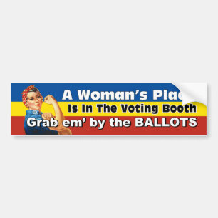 EEN VROUWENPLAATS BALLOOT BUMPERSTICKER
