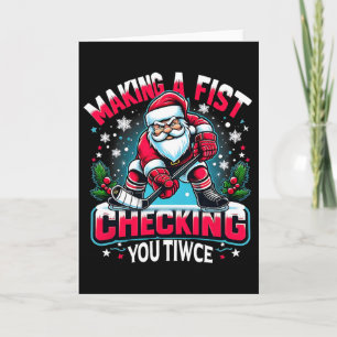 Een vuist maken en je tweemaal controleren Kerstma Kaart