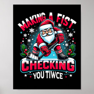Een vuist maken en je tweemaal controleren Kerstma Poster