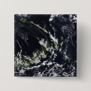 Een vulkanische pluim uit de Rabaul caldera Vierkante Button 5,1 Cm