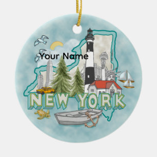 Een vuurtoren in New York Keramisch Ornament