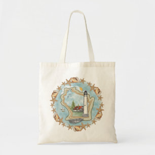 Een vuurtoren van Wisconsin Shells Tote Bag