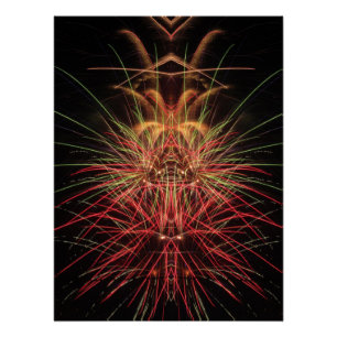 Een Vuurwerkdisplay 's Nachts Perfect Poster