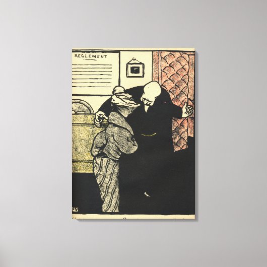 Een waardig man werpt een jonge vrouw in zijn canvas afdruk (Voorkant)