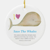 Een walvis opslaan, een planeet opslaan keramisch ornament (Achterkant)