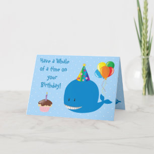 Een walvis van de tijd op je verjaardag! kaart
