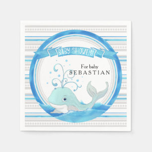 Een walvis van een baby shower jongen strand oceaa servetten