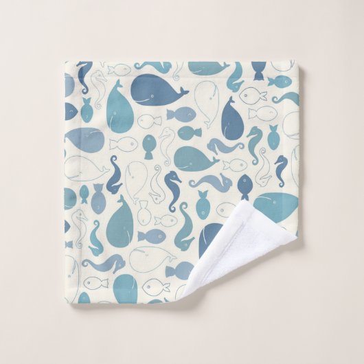 Een walvis van een badtijd handdoek set (Wasdoekje)