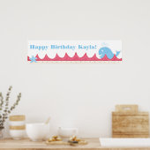Een walvis van een 'Birthday'-banner Poster (Keuken)