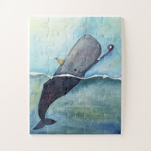 Een walvis van een verjaardag voor jou! legpuzzel (Verticaal)