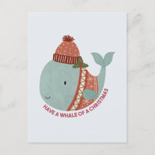 Een walvis voor kerstmis hebben briefkaart