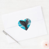 Een walvis-Waterverf Hart Sticker (Envelop)