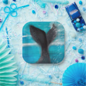 Een walvis-Waterverf Papieren Bordje (Feest)