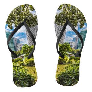 Een wandeling door Hama Rikyu tuinen, Tokio Teenslippers