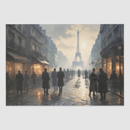 Een wandeling in een retro Parijs #1 - Decoupage - Tissuepapier (Voorkant)