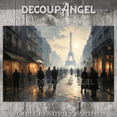 Een wandeling in een retro Parijs #1 - Decoupage - Tissuepapier