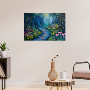 'Een wandeling in het bos' Wildflower Path Woodlan Poster