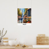 Een wandeling in Paris Wall Art Poster print leven (Keuken)